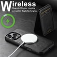 thumbnail image 6 of Dteck 2 in 1 Detachable Magnetic Wallet Compatible with iPhone 16 Pro Max Case with Card Holder Faux Leather Men Women Kickstand Compatible with MagSafe Accessories, Black, 6 of 9