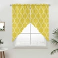thumbnail image 3 of Yellow Plaid Swag Valances for Windows 2 Pack Retro Country Moroccan National Geometrical Plaid Swag Kitchen Curtains 36 Inches Long Rod Pocket Short Window Treatment for Kitchen Bathroom 36"x36", 3 of 9