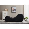 thumbnail image 2 of Palm Faux Leather Yoga Relaxing Chaise in Black, 2 of 5
