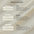 thumbnail image 6 of Tencel Lyocell Sheet Set  Size 3 count, Silky Soft Breathable Cooling Sheet Set with 16 Inch Deep Pocket for Hot Sleepers, Cream White, 6 of 6