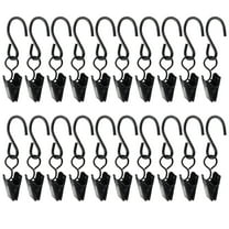 Worgeous 20Pcs S Shaped Iron Hook Clips Curtain Clamps Shower Curtain Clips Black