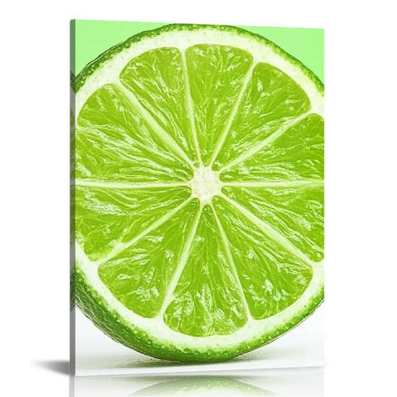 ZFLMY Lime Slice Canvas Wall Art Print Home Decor for Office 12x16 12x16in