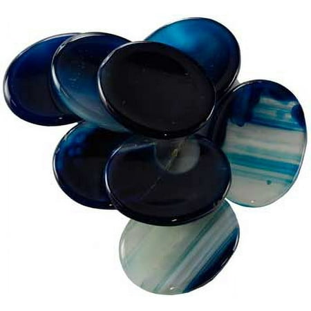 RBI Worry Stone Pocket Size Blue Onyx Hold For Stress Anxiety Relief