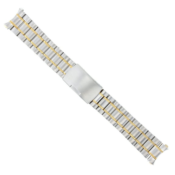 18MM WATCH BAND SOLID LINK BRACELET FOR OMEGA SPEEDMASTER S/STEEL HEAVY TWO TONE