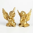 thumbnail image 2 of Decodeary 2pcs Cupid Angel Statue Tabletop Cherub Home Decor Garden Ornament Golden, 2 of 9