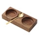 thumbnail image 3 of Bandeja de madera estilo japonés para condimentos, plato reutilizable para salsas con cuchara y cuenco para especias. 17x7x25cm, 3 of 9