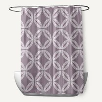 Simply Daisy 70" W x 73" H Tidepool Geometric Print Polyester Shower Curtain, Purple