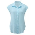 thumbnail image 5 of T Shirts For Women Womens Tops Casual Solid Color Breathable Single Breasted Shirts Short Sleeve Tops, 5 of 7
