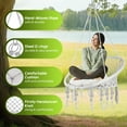 thumbnail image 2 of Macrame Hanging Swing Chairs, Hanging Cotton Rope Hammock Swing Chair for Indoor/Outdoor Home Patio Garden Back Yard，Grey, 2 of 6