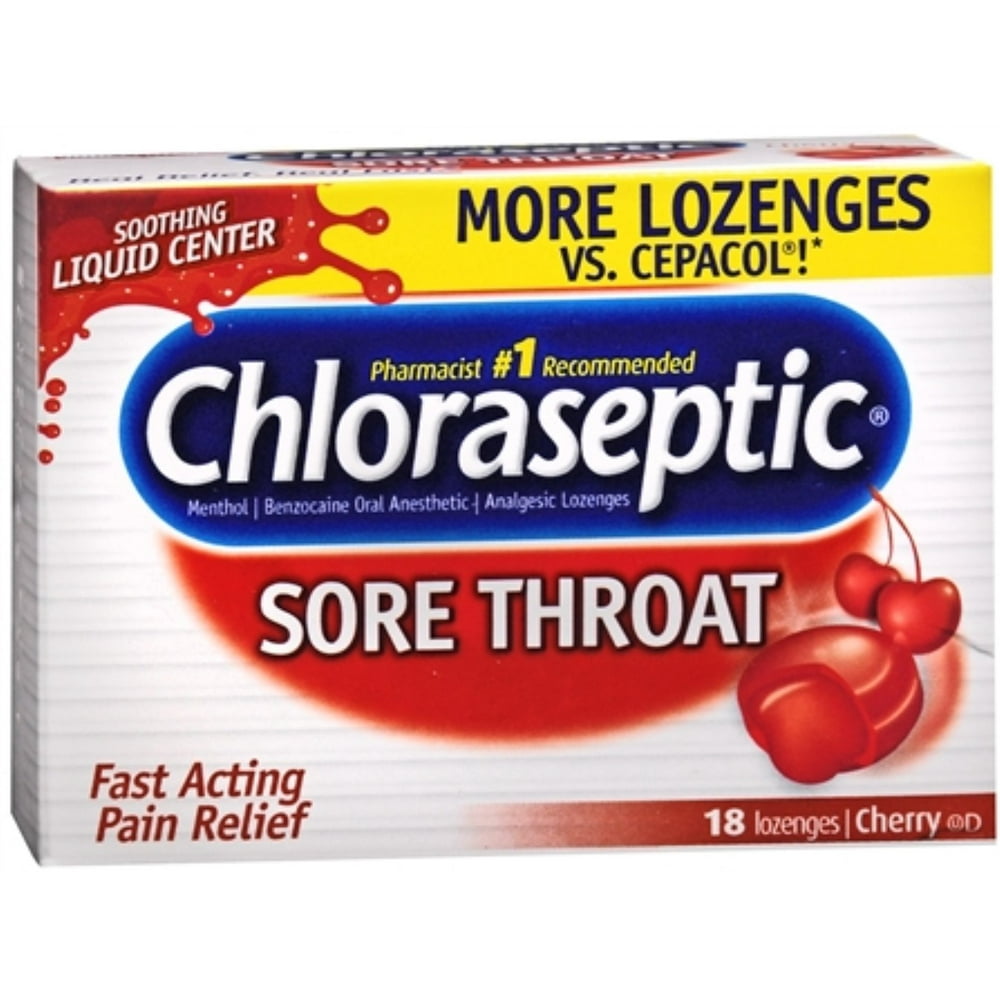 Chloraseptic Sore Throat Lozenges Cherry 18 Each (Pack of 6)