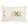 thumbnail image 2 of SAFAVIEH XOXO Hugs and Kisses 12" x 18" Glam Pillow, Gold/Cream, 2 of 2