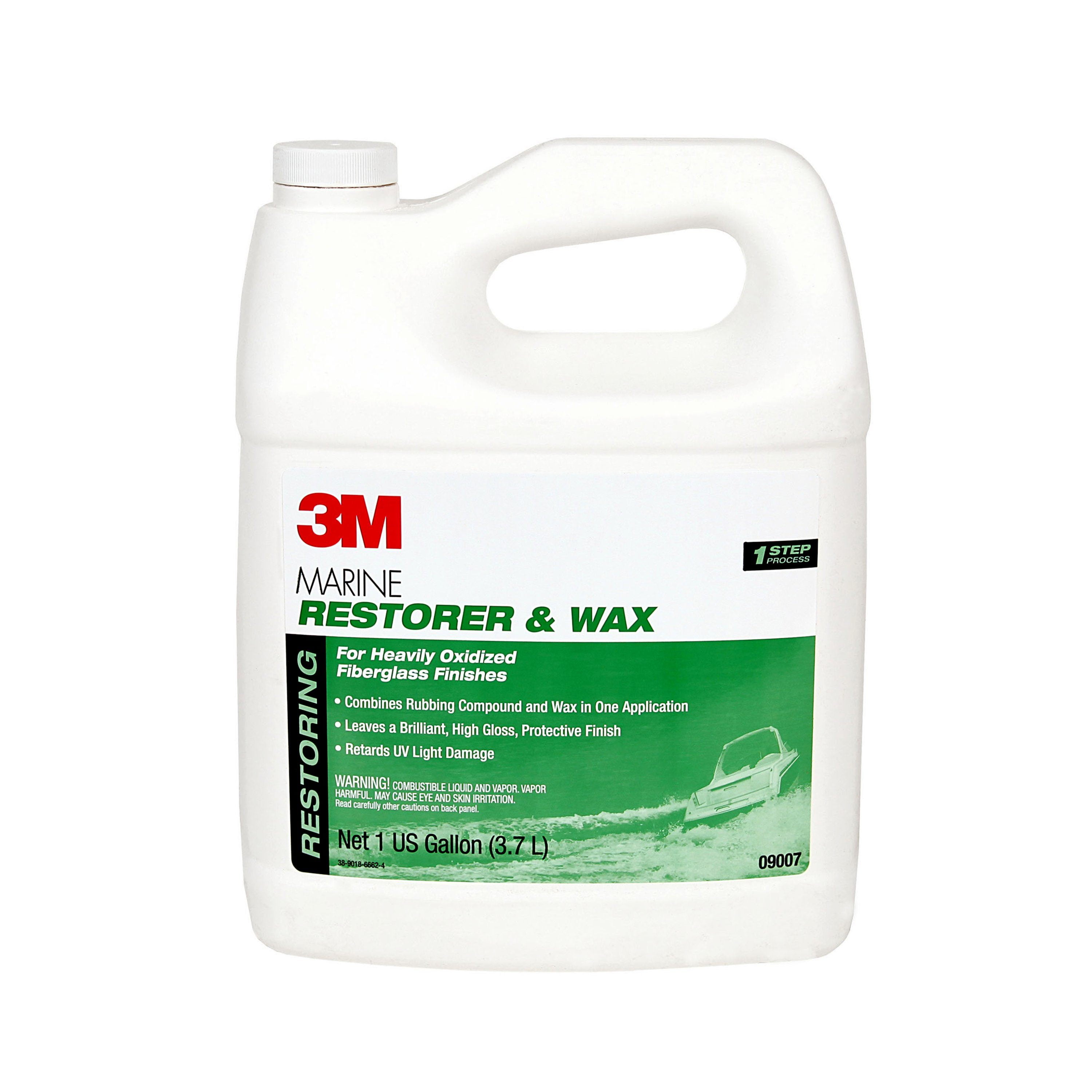 3M Marine Fiberglass Restorer and Wax, 09007, 1 gal, 2 per case