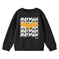 thumbnail image 4 of Batman Repeat Text With Logo Crew Neck Long Sleeve Youth Black Sweatshirt-Small, 4 of 5