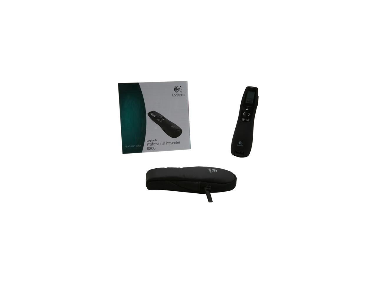 Logitech Professional Wireless Presenter R800 with Green Laser Pointer, 100ft Projection, Black