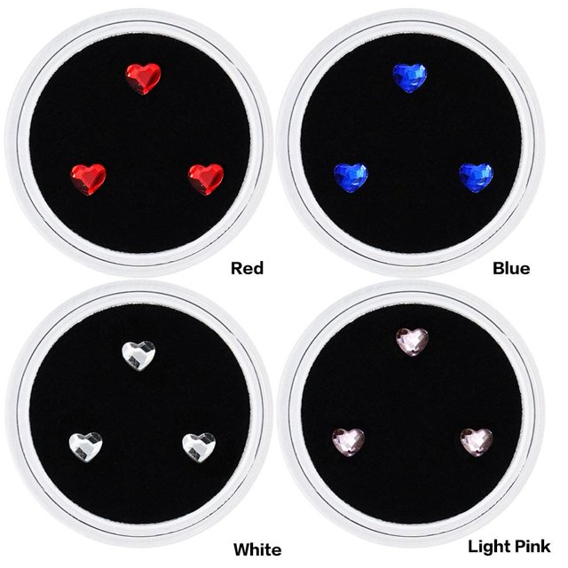 3 piezas de diamantes de imitación dentales amor dental corazón dientes joyas dientes piedras (rojo) Ndcxsfigh Cuidado Belleza