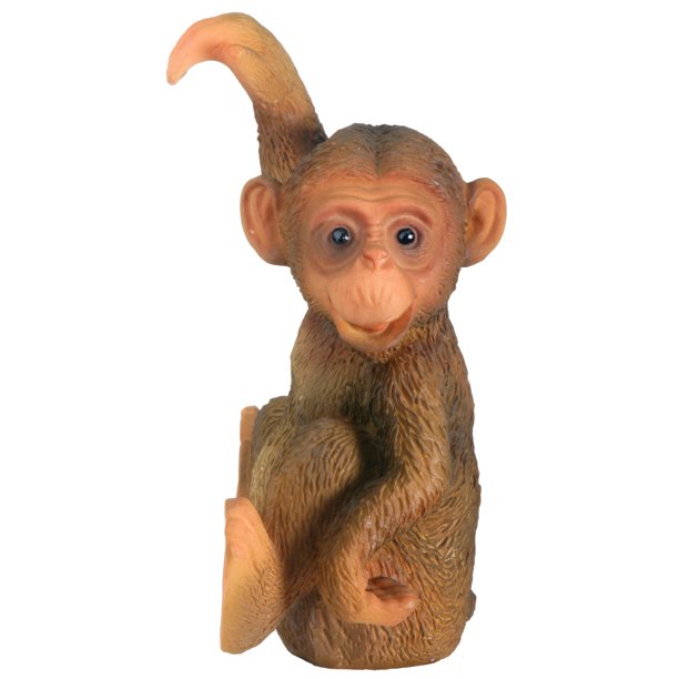 Animal World Pot Pals Monkey Figurine, Hand Painted Cold Cast Resin