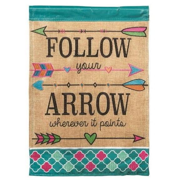 13 x 18 in. Double Applique Follow Your Arrow Garden Flag