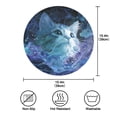 thumbnail image 3 of 15.4" Round Placemat Set of 6 Polyester Fabric Place Mats Non-Slip Dining Kitchen Table Mats for Kitchen Party Decor Cute Blue and White Cat, 3 of 5