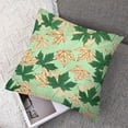 thumbnail image 7 of Rectangle Pillowcase Pillow CoverStandard Size Decorative Green Yellow Maple Leaves Autumn Fall Thanksgiving Day Simple Pillow Sham with Zipper, 7 of 7