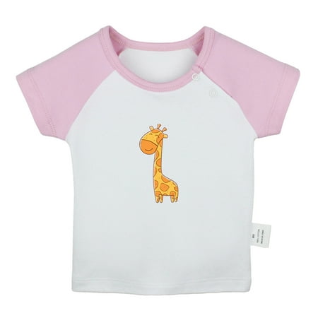 

Mam s Little Cutie Funny T shirt For Baby Newborn Babies Animal Giraffe T-shirts Infant Tops 0-24M Kids Graphic Tees Clothing (Short Pink Raglan T-shirt 12-18 Months)
