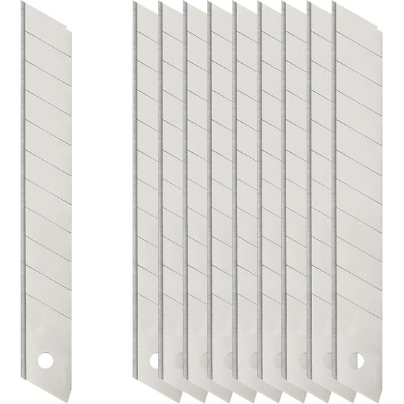 18mm Heavy Duty Snap-Off Replacement Blades (110 Segments) Silver Ultra Sharp Utility Knife Refills for Drywall, Roofing, Flooring, Rubber & Fits Most 18mm Box Cutters & Utility Knives (Pack of 10)