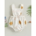thumbnail image 2 of Coduop Baby Girl Summer Romper,Sleeveless Sun/Floral Print Bodysuit Newborn Backless Overalls, 2 of 8