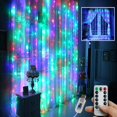 thumbnail image 1 of De Cortina Led Para Decoraciones Luces De Cadena Usb 3 M X 3 M Cortina De Luz Impermeable Luces De Hadas Para Dormitorio Patio Jardín 300 Luces Kearding HA041227-02, 1 of 6