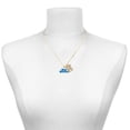 thumbnail image 2 of Delight Jewelry Silver-tone Royal Blue ''Big Sister'' with Heart - Large Goldtone Crystal Initial - M - Charm Necklace, 17.5"+2", 2 of 4