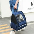 thumbnail image 2 of Pet Trolley Backpack Adjustable Height Carrier On Wheels Airline Approved Detachable Trolley For Cats And Dogs Blue, 2 of 4