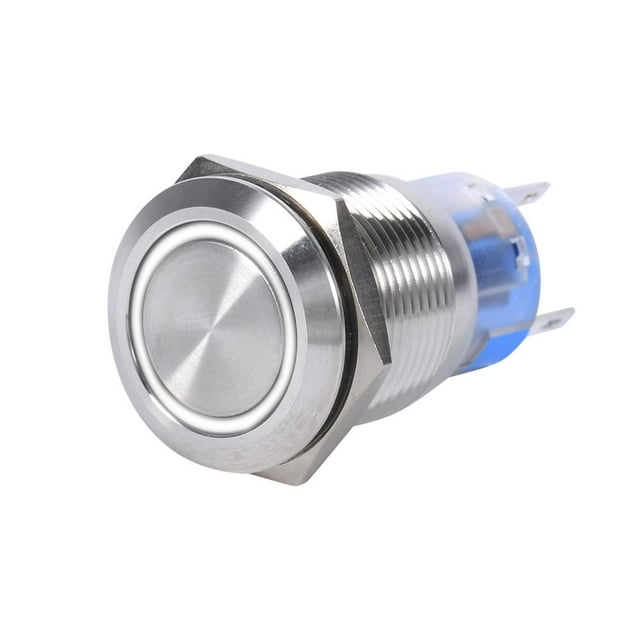 Garosa 19mm 12V LED Waterproof Stainless Self-locking Latching Push Button Switch, Button Switch, LED Latch Button Switch
