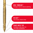 thumbnail image 3 of GRK Fasteners 5913397 0.31 x 2.5 in. Star Self Tapping Zinc Construction Screws, Yellow, 3 of 6