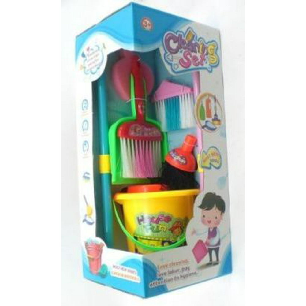 Cleaning Set Toy Broom, Mop And Bucket