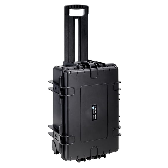 B&W International 6700/B/SI 42.8 L Plastic Waterproof Case Wheels & Foam Insert