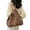 Khaki, variant on Large Capacity Woven Tote Shoulder Bag for Work Commute Daily Casual