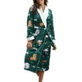 thumbnail image 2 of Biekopu Female Nightwear, Cartoon Patterns Print O-Neck Long Sleeve Jumpsuit, 2 of 9