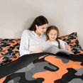 thumbnail image 4 of Feelyou Grey Orange Camouflage Twin Bedding Sets 7pcs, Camo Abstract Bedding Comforter Set, 4 of 8