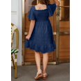 thumbnail image 3 of Vestido de verano bilbiano de chifón azul marino para niñas adolescentes, tallas 6-7, 3 of 9