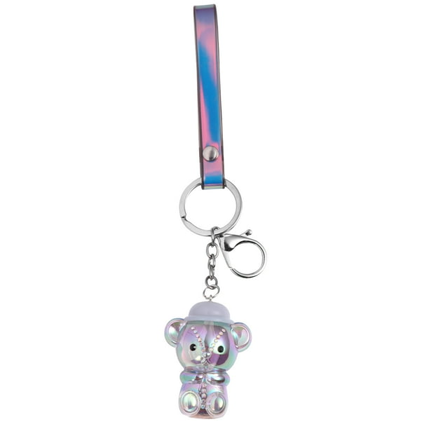 ADDHAT 1Ud Llavero Gris De Acrílico Con De Oso Para Colgar Llaves Y Accesorios