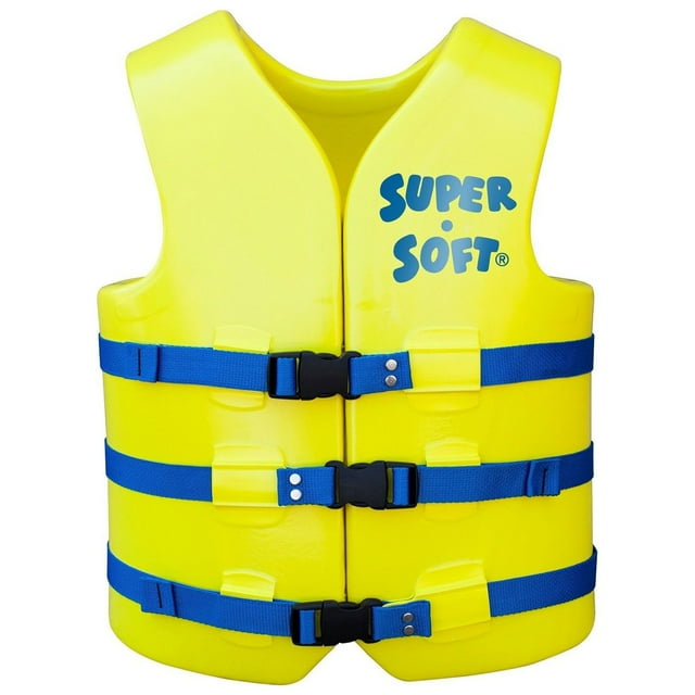 TRC Recreation Super Soft Small Life Jacket Vinyl Coated Foam Swim Vest, Yellow