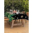 thumbnail image 2 of Outdoor Tablecloth with Umbrella Hole and Zipper, Christmas Tree Rectangle Table Cloth 60x84 Inch Waterproof Tablecloth, Winter Snowflakes Xmas Pine Tree Black Picnic Table Cover for Patio Camping, 2 of 7