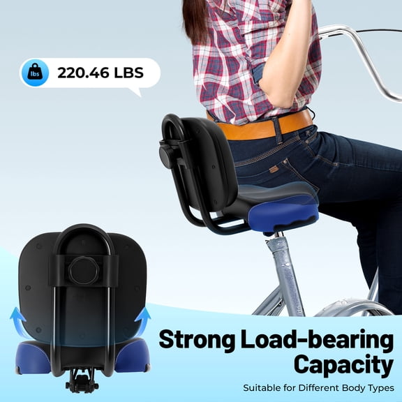 Wide Comfort Tricycle Bike Electric Bicycle Saddle Seat Pad w/ Back Rest