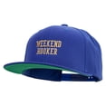thumbnail image 2 of Weekend Hooker Text Embroidered Wool Blend Prostyle Snapback - Royal OSFM, 2 of 5