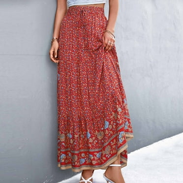 High Waist large swing silver skirt main image 1