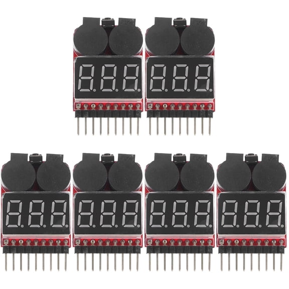 unbranded 6 pcs  Battery Voltage Tester Lipo Battery Voltage Tester Monitor Low Voltage Buzzer Alarm