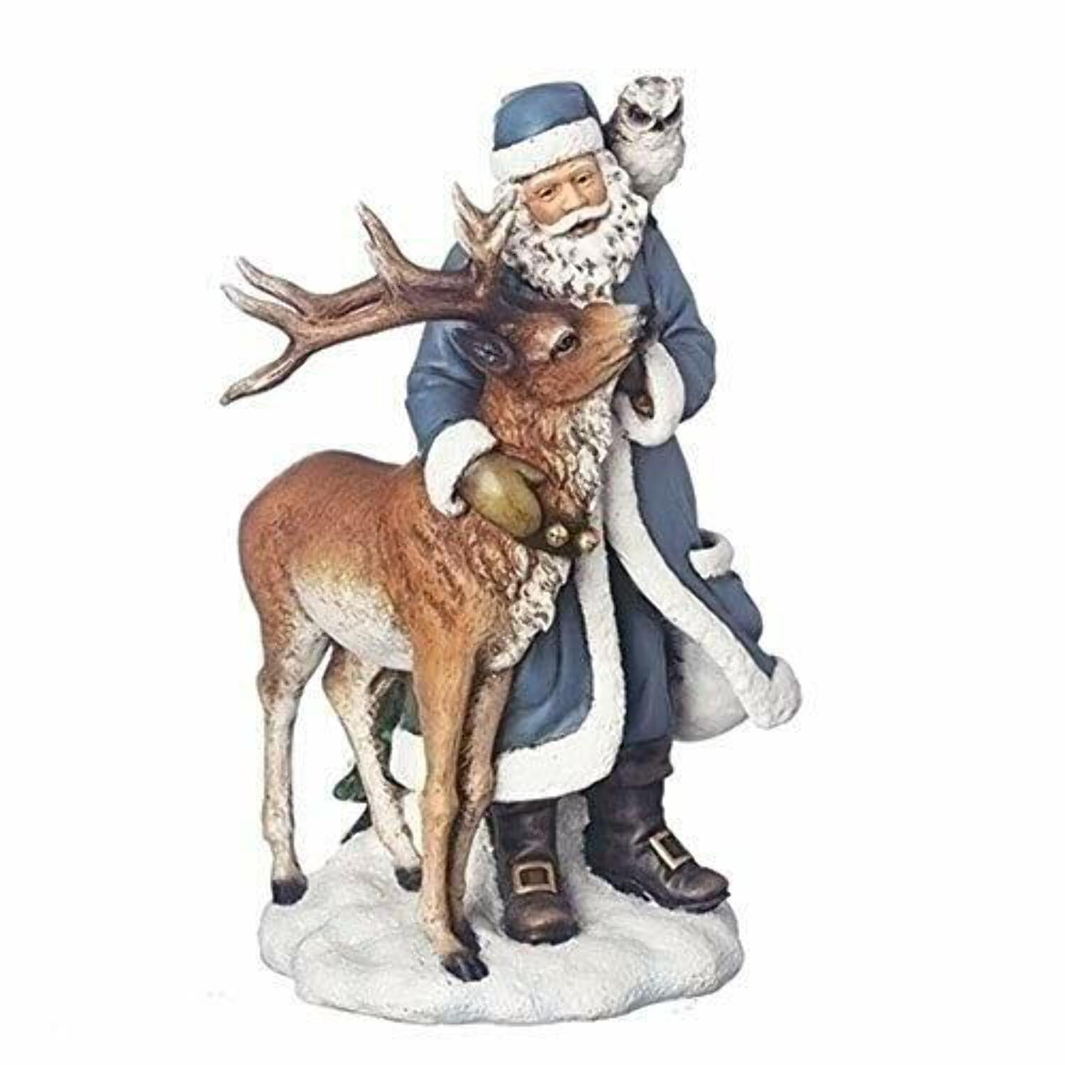Details about   LED Blue Santa & Sleigh with Deer Figurines by Roman Inc ~ Set of 3 ~ 