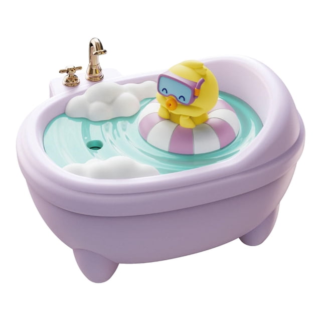 Humidificador de aire con forma de animal, silencioso, 2 modos de niebla, forma de bañera, fácil de limpiar, USB Púrpura