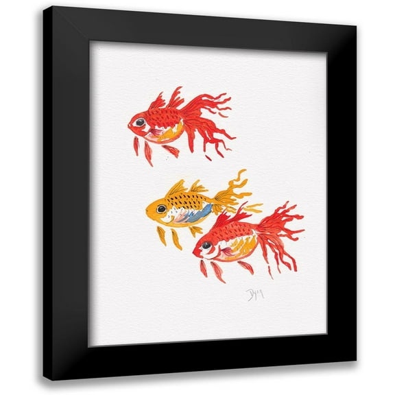 Dyer, Beverly 12x14 Black Modern Framed Museum Art Print Titled - Fish Gold