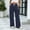Navy, variant on Women's High Waist Drawstring Pants, Split Hem Design, Wide Leg Casual Trousers with Pockets Navy XXL