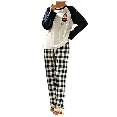 

Christmas Pajamas for Women Womens Pajamas Women Fashion Print Sets Wear Lounge Wear Pocket Home Sleep Set Tops Pants Christmas Pajama Pants Sexy Pajamas for Women on Sales Navy L