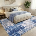 thumbnail image 2 of KoshiMe Area Rug 8'x10', Washable Non-Slip Modern Neutral Abstract Rugs for Living Room, Soft Stain Resistant Low Pile Carpet for Dining Room Office, Grey Blue, 2 of 8